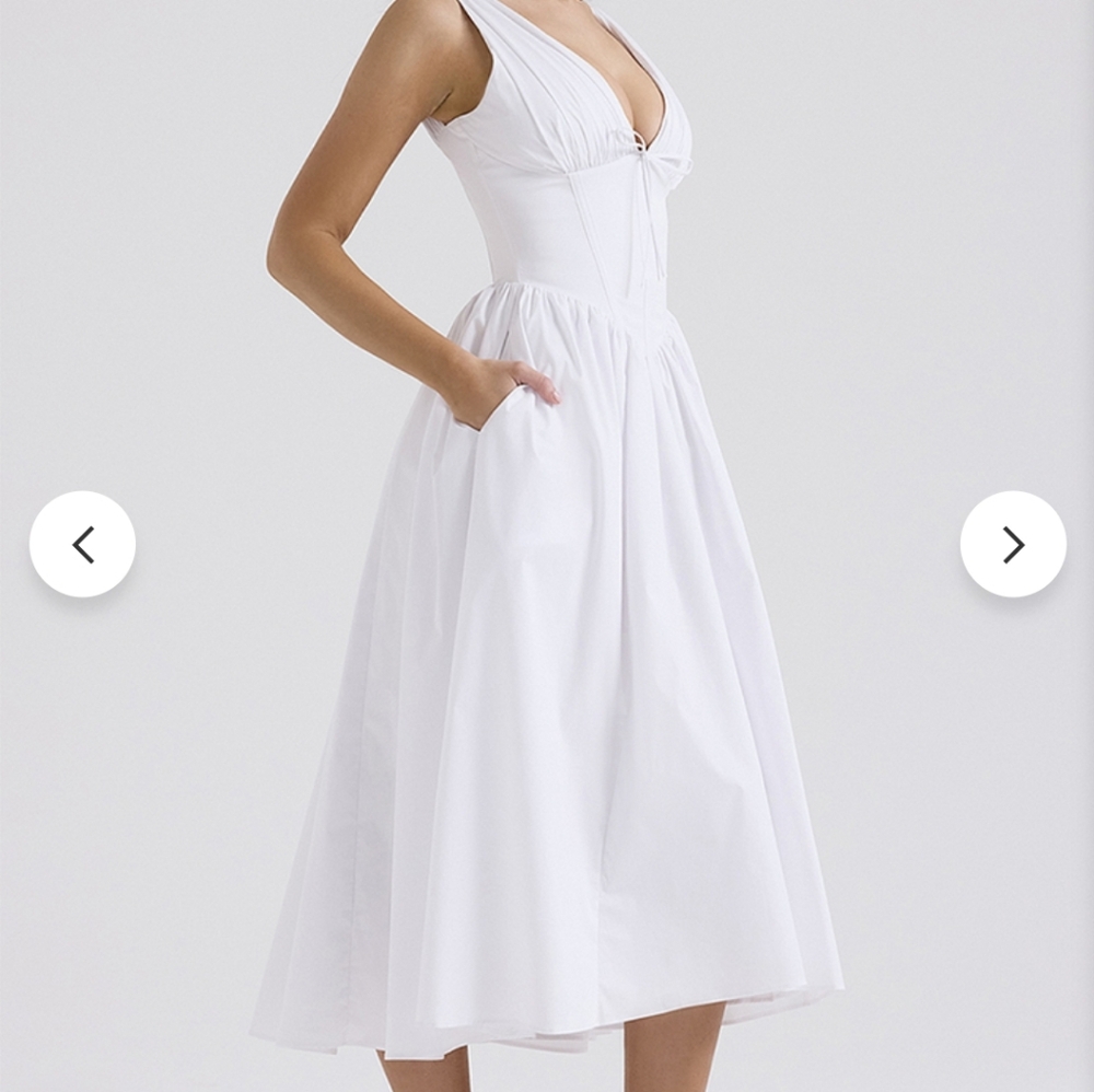 Cherley Deep V Neck Dress